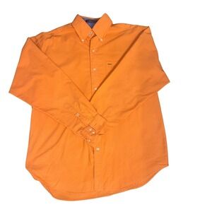 Tommy Hilfiger Y2K Era Men's M Orange Button‎ Down Shirt Cotton Jamaica